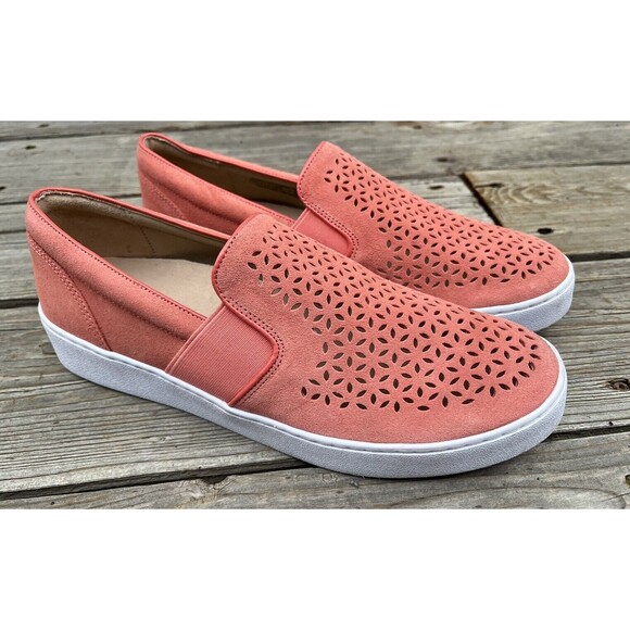 Vionic Kani Women's 9 Slip On Suede Loafers Cut Out - Coral - Picture 2 of 13